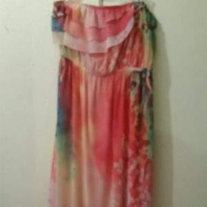 GUC BEAUTIFUL COLORS CHIFFON STRAPLESS DRESS
